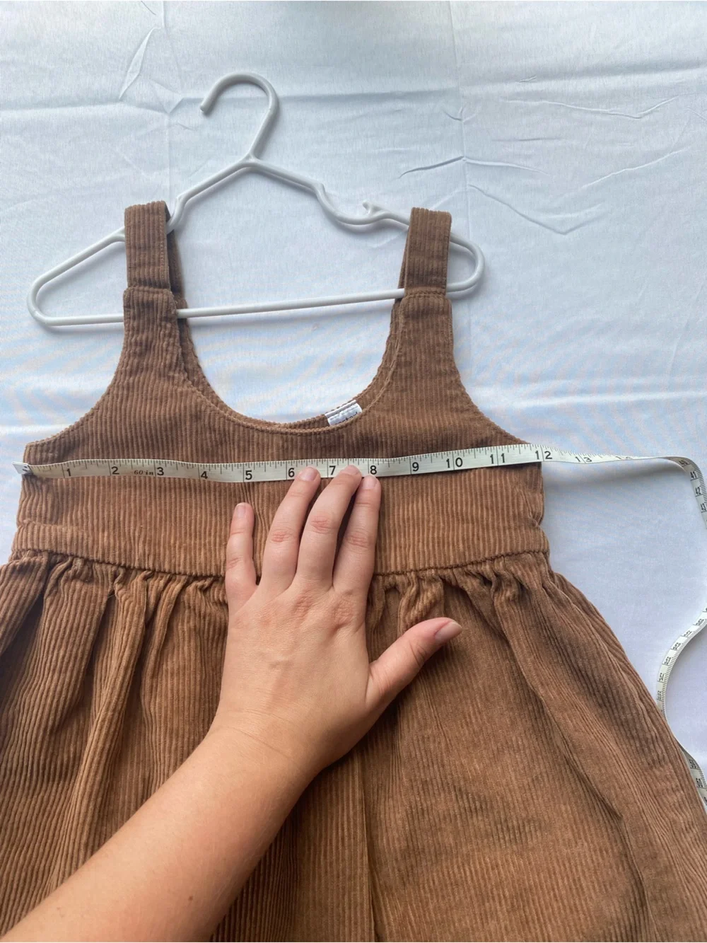 Carter's Girl’s Brown Corduroy Pinafore Overalls with Buttons on back